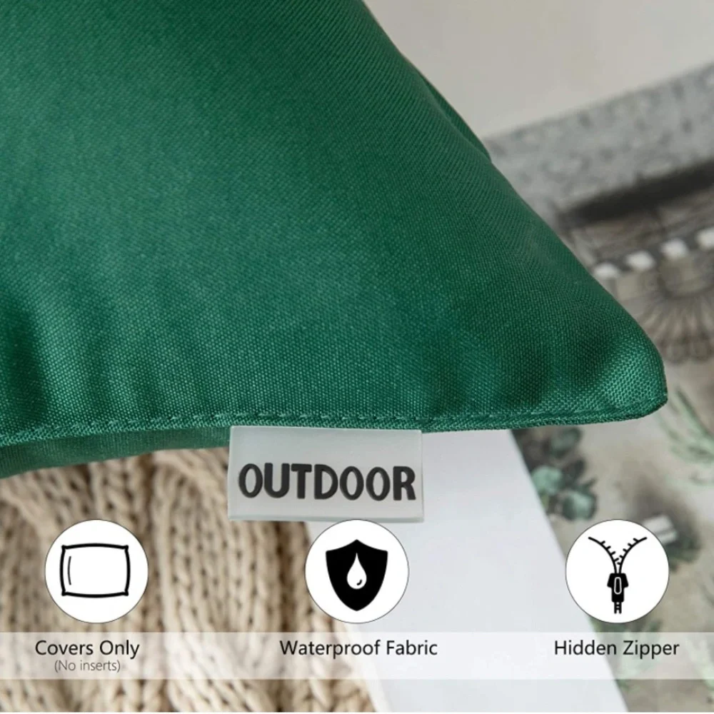 Luxury Home | Chic Hunter Green Outdoor Water Resistant Throw Pillow Covers